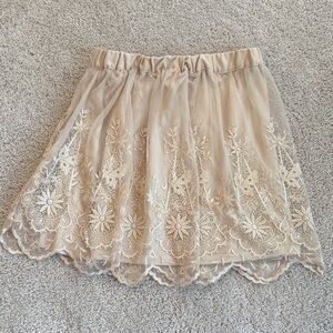 Elegant Beige Lace Skirt